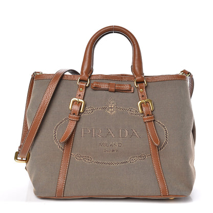 Prada Jacquard Logo Tote Corda Brandy 1 of 10