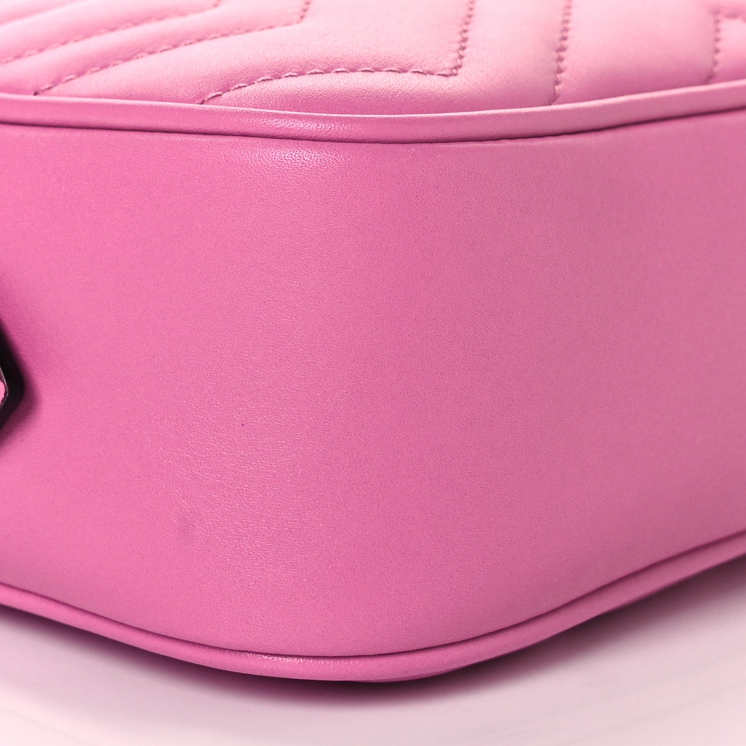 Gucci Calfskin Matelasse Mini GG Marmont Chain Shoulder Bag Candy Mousse 9 of 10