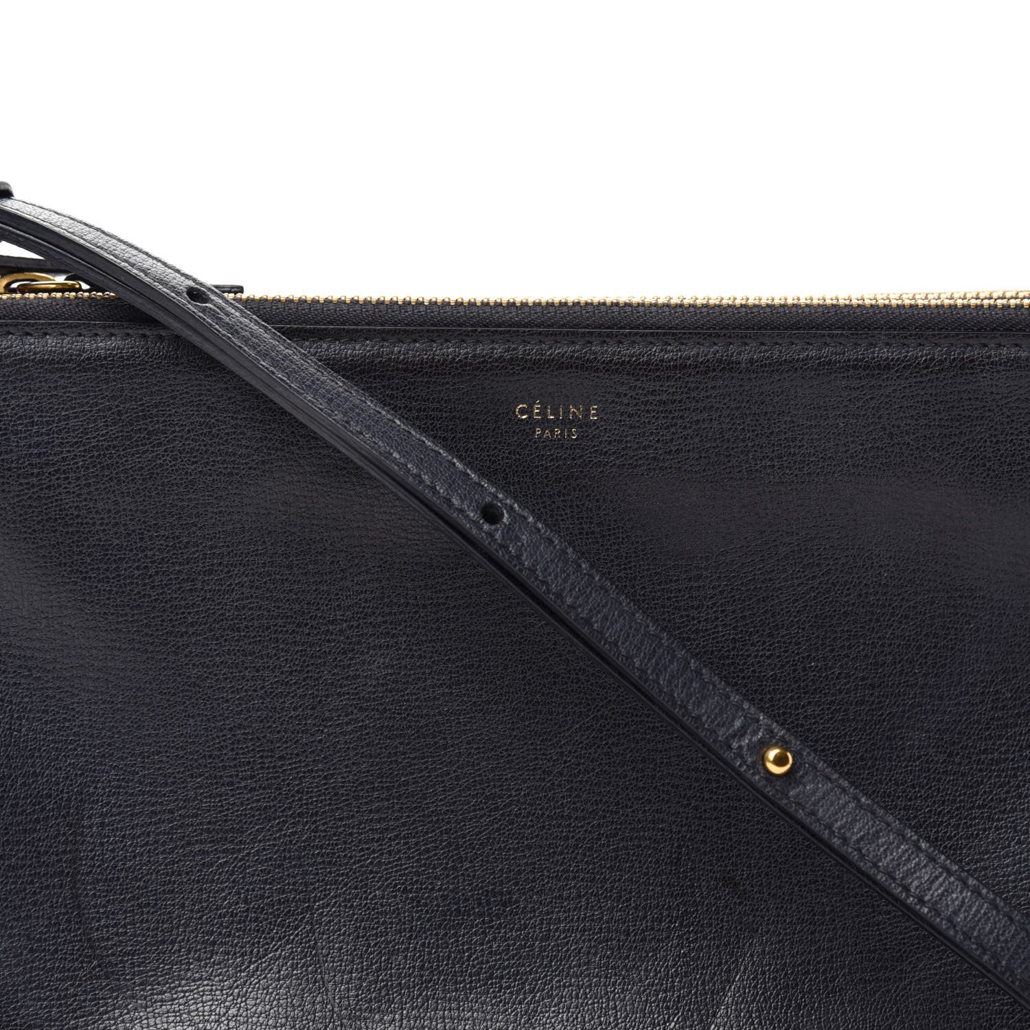Celine Goatskin Large Trio Crossbody Bag Dark Blue 10 of 10