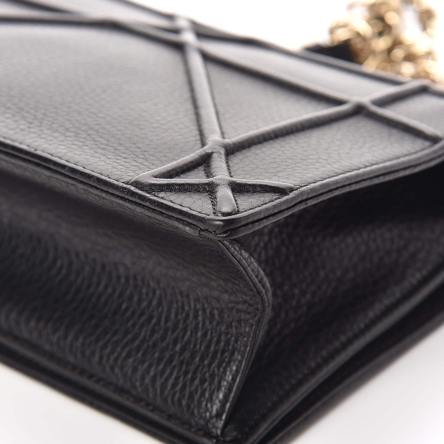 Christian Dior Grained Calfskin Medium Diorama Flap Bag Black 10 of 14