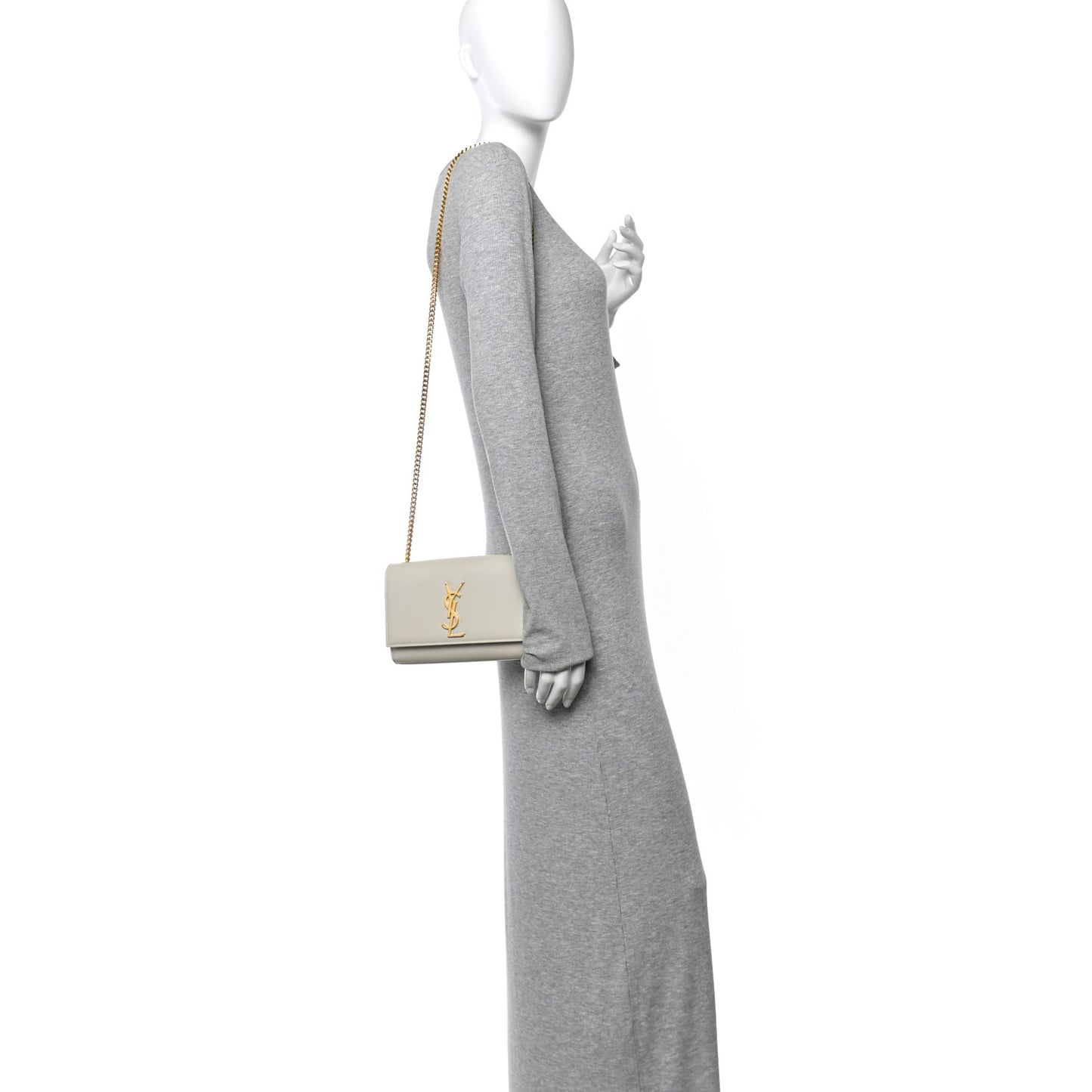 Grain De Poudre Small Monogram Kate Satchel Crema Soft