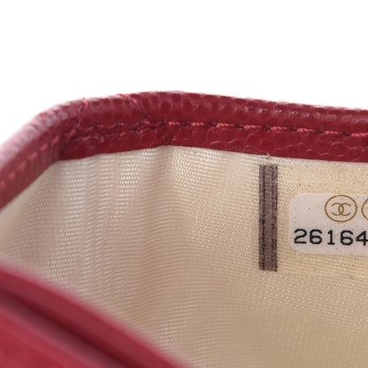 Chanel Caviar Quilted Card Holder Dark Red 8 of 9