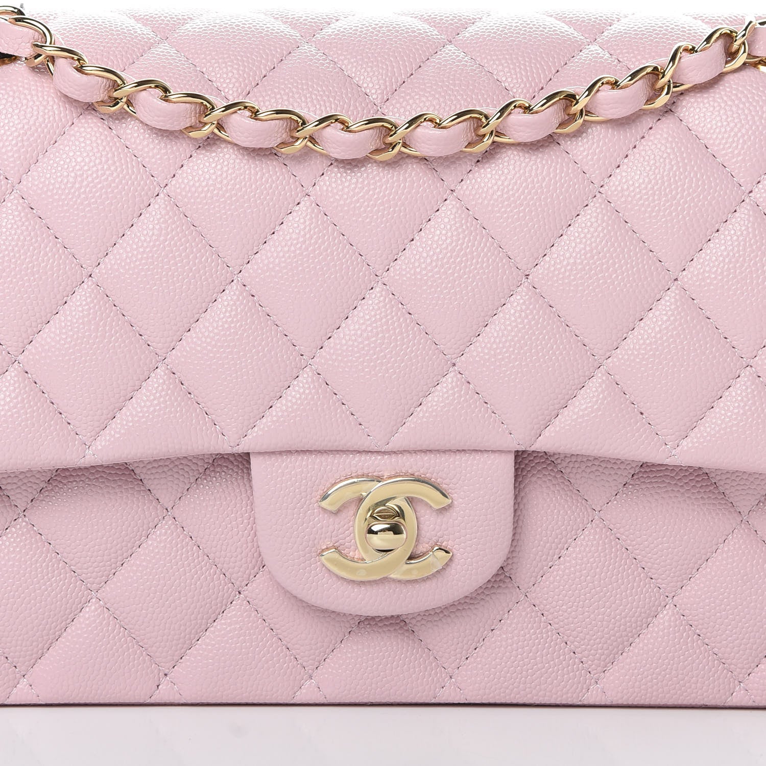 Chanel Caviar Quilted Medium Double Flap Light Pink 8 of 11