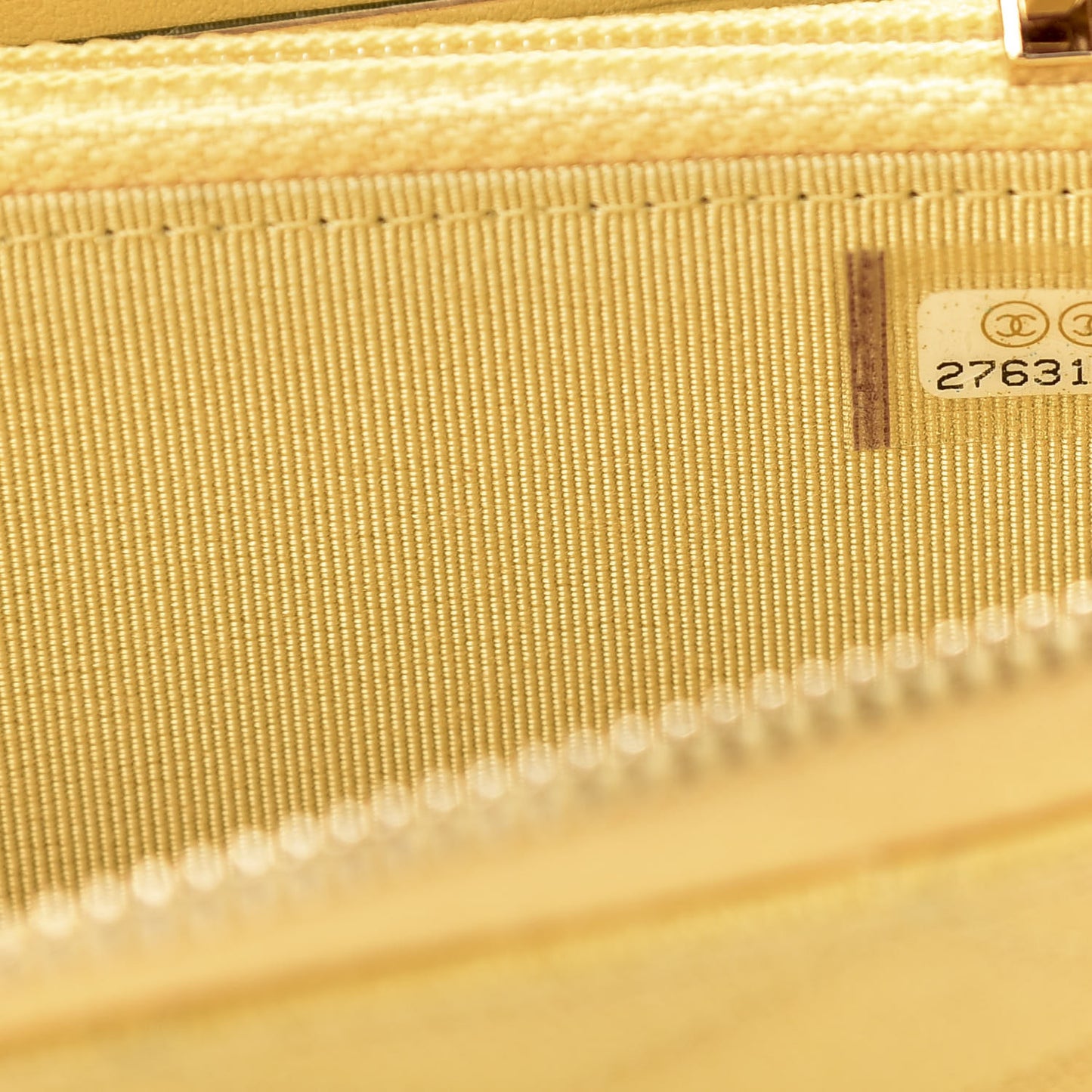 Iridescent Caviar Quilted Medium Zip Around Wallet Yellow