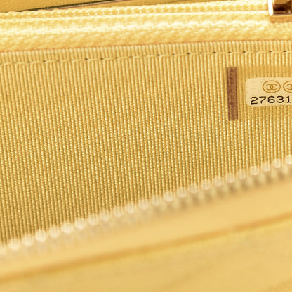 Chanel Iridescent Caviar Quilted Medium Zip Around Wallet Yellow 8 of 11