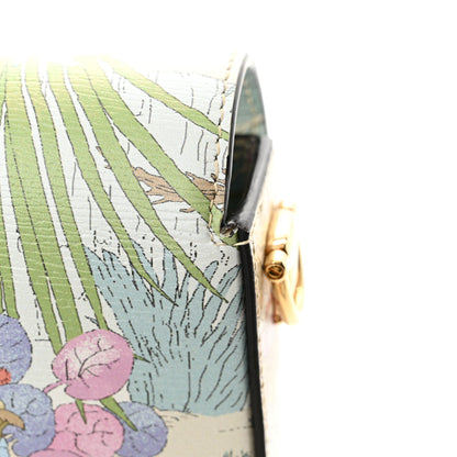 Gucci New Shangai Calfskin Tiger Savanah Web Mini Horsebit 1955 Shoulder Bag Chalky White Multicolor 12 of 16