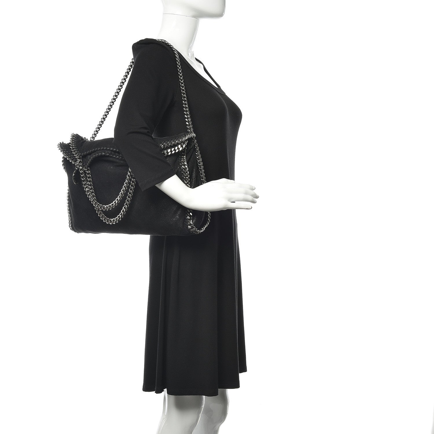 Stella McCartney Shaggy Deer Falabella Fold Over Tote Black 2 of 10