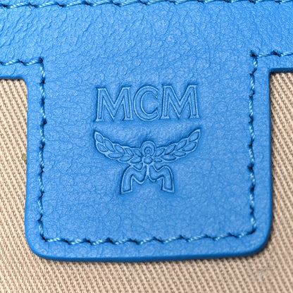 MCM Canvas Stripe Ilse Medium Shopper Tote Blue Cobalt 5 of 10