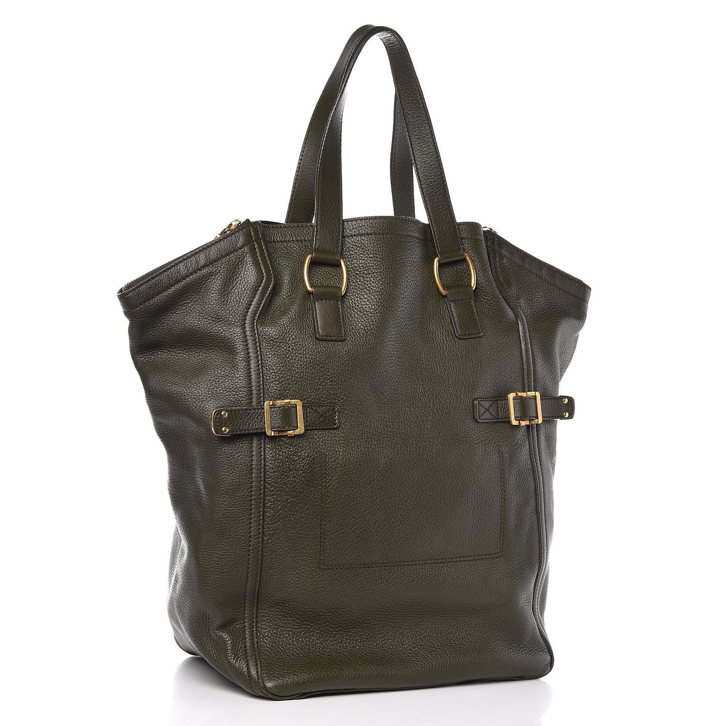 Calfskin Large Downtown Tote Olive