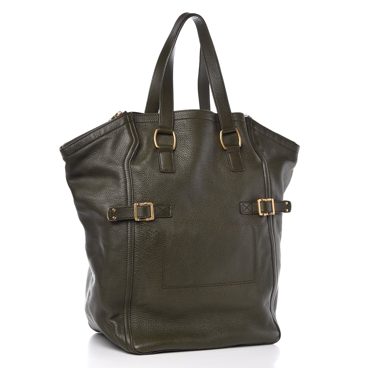 Saint Laurent Calfskin Large Downtown Tote Olive 3 of 11