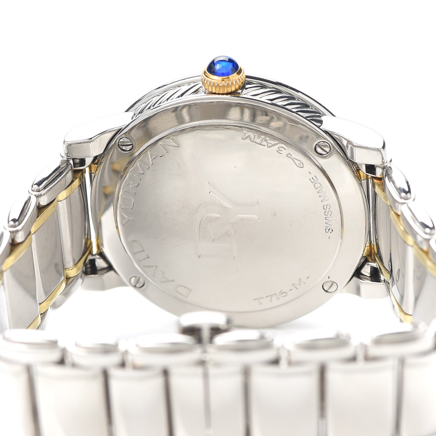 David Yurman Stainless Steel 18K Yellow Gold Diamond Bezel Mother of Pearl 38mm Classic Quartz Watch 4 of 6