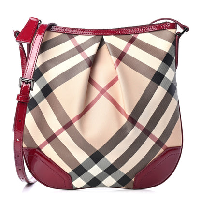 Burberry Patent Nova Check Julia Crossbody Bag Red 1 of 4