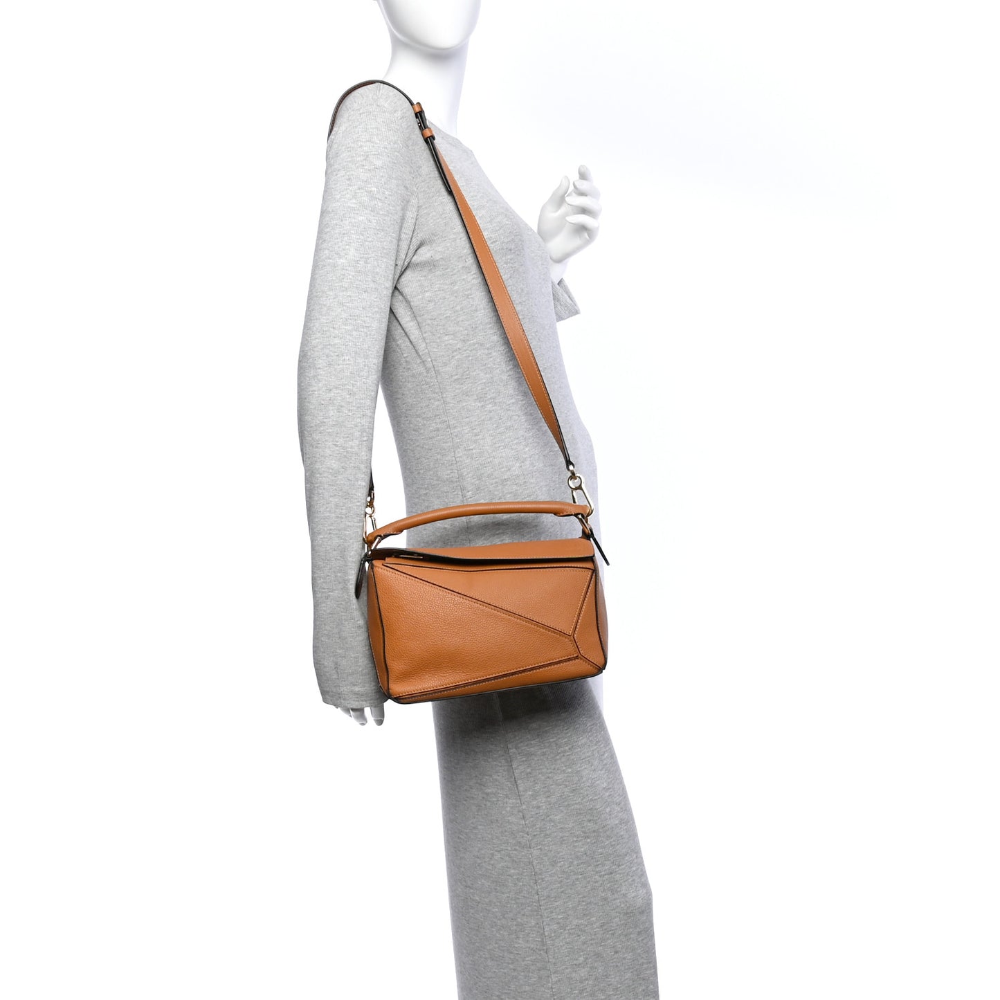 Calfskin Small Puzzle Bag Light Caramel