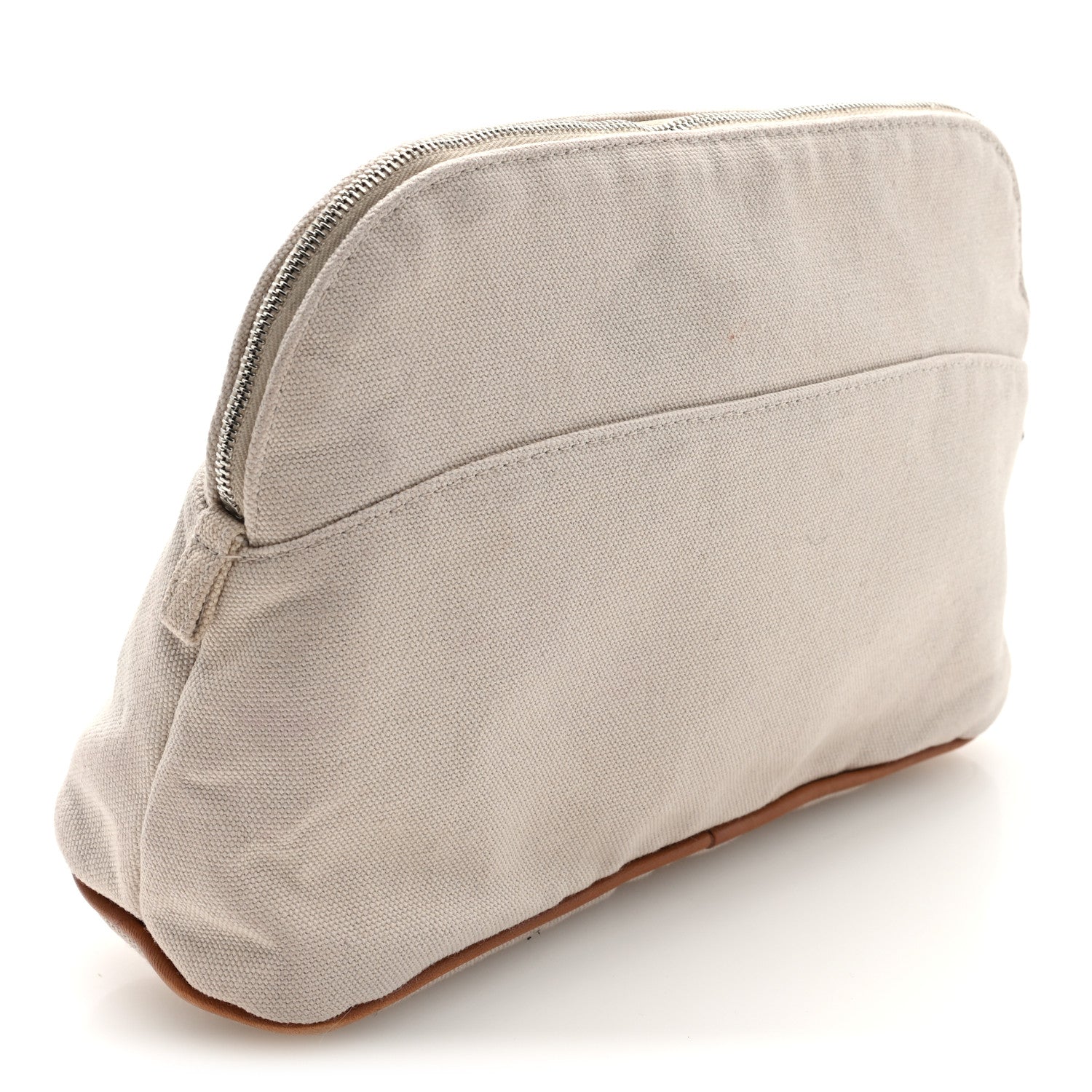 Hermes Cotton Canvas Bolide Travel Cosmetic Pouch MM Natural 3 of 6