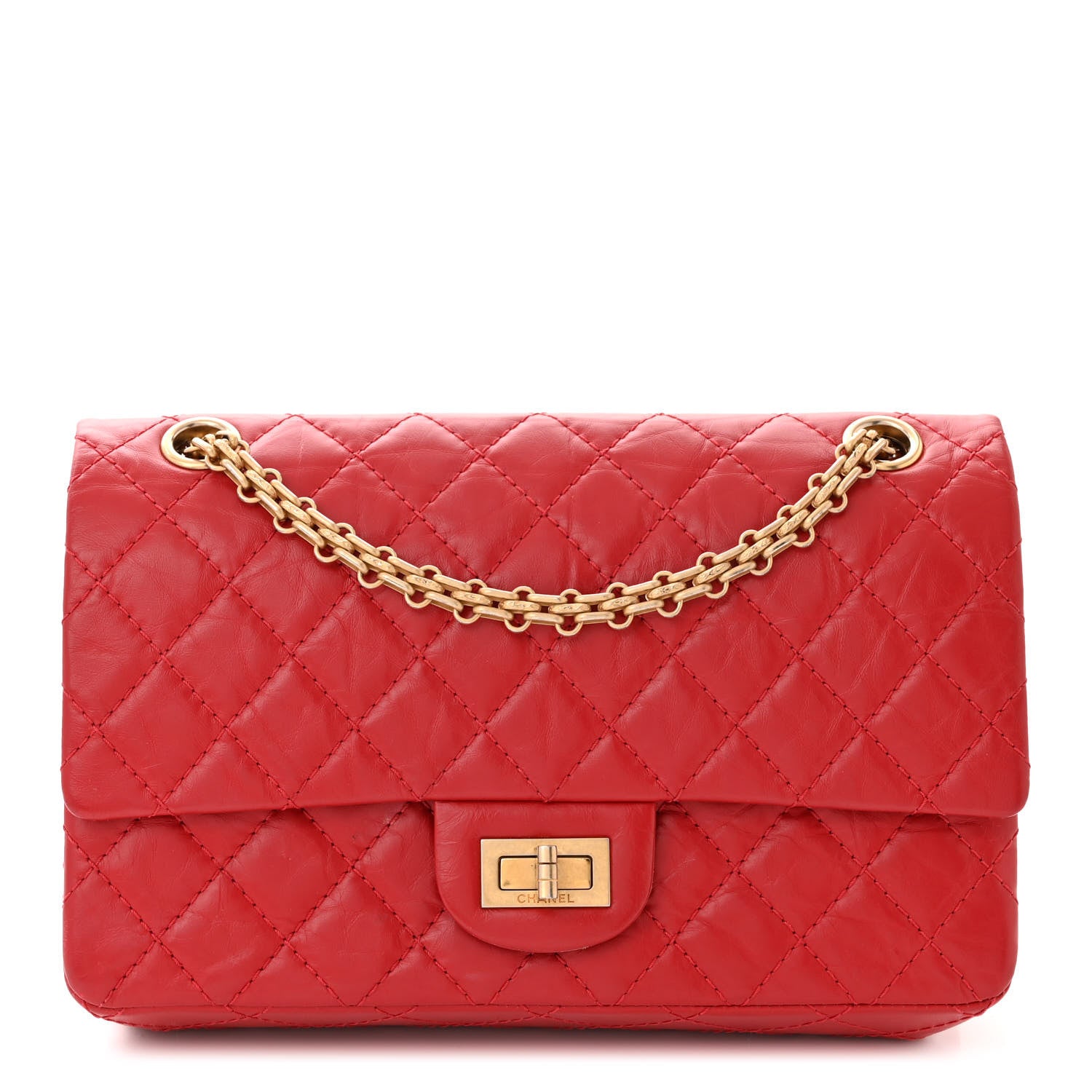 Chanel Aged Calfskin Quilted 2.55 Reissue 225 Flap Red 1 of 10