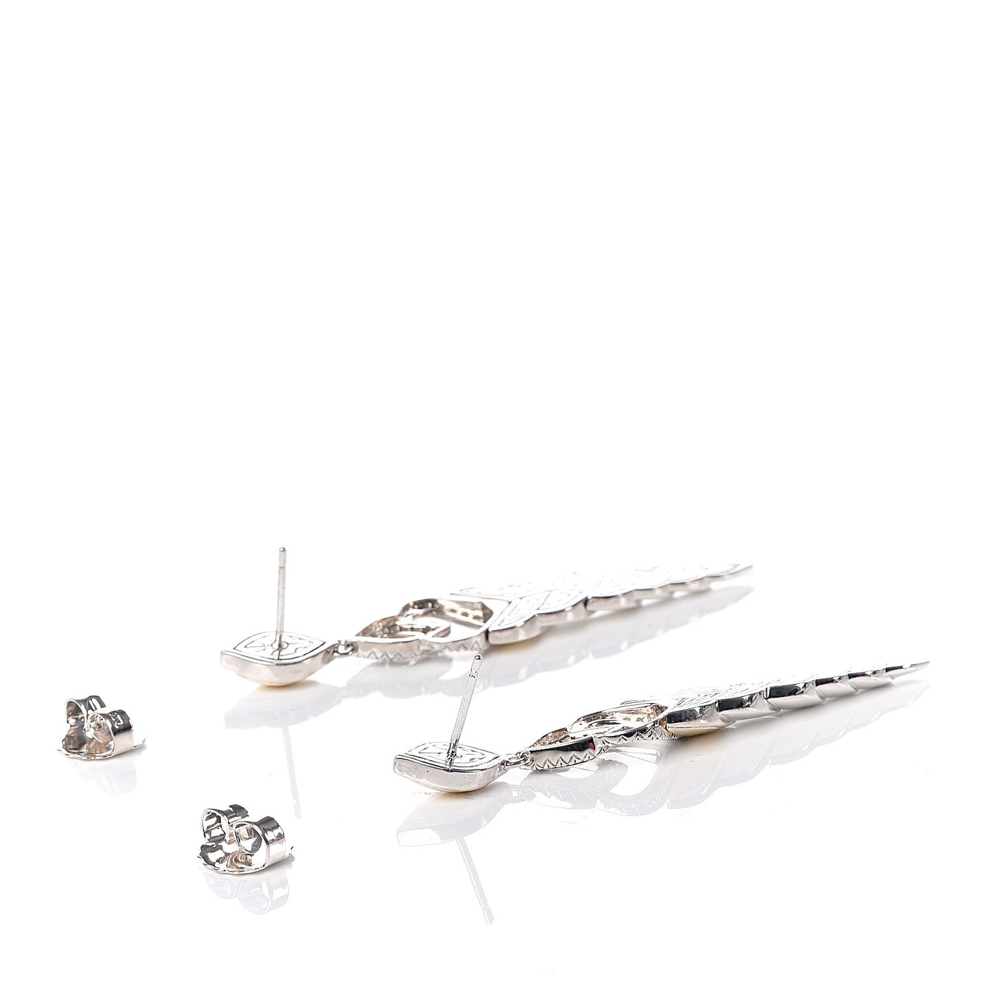 Sterling Silver 18K Yellow Gold Diamonds Legends Naga Long Drop Earrings