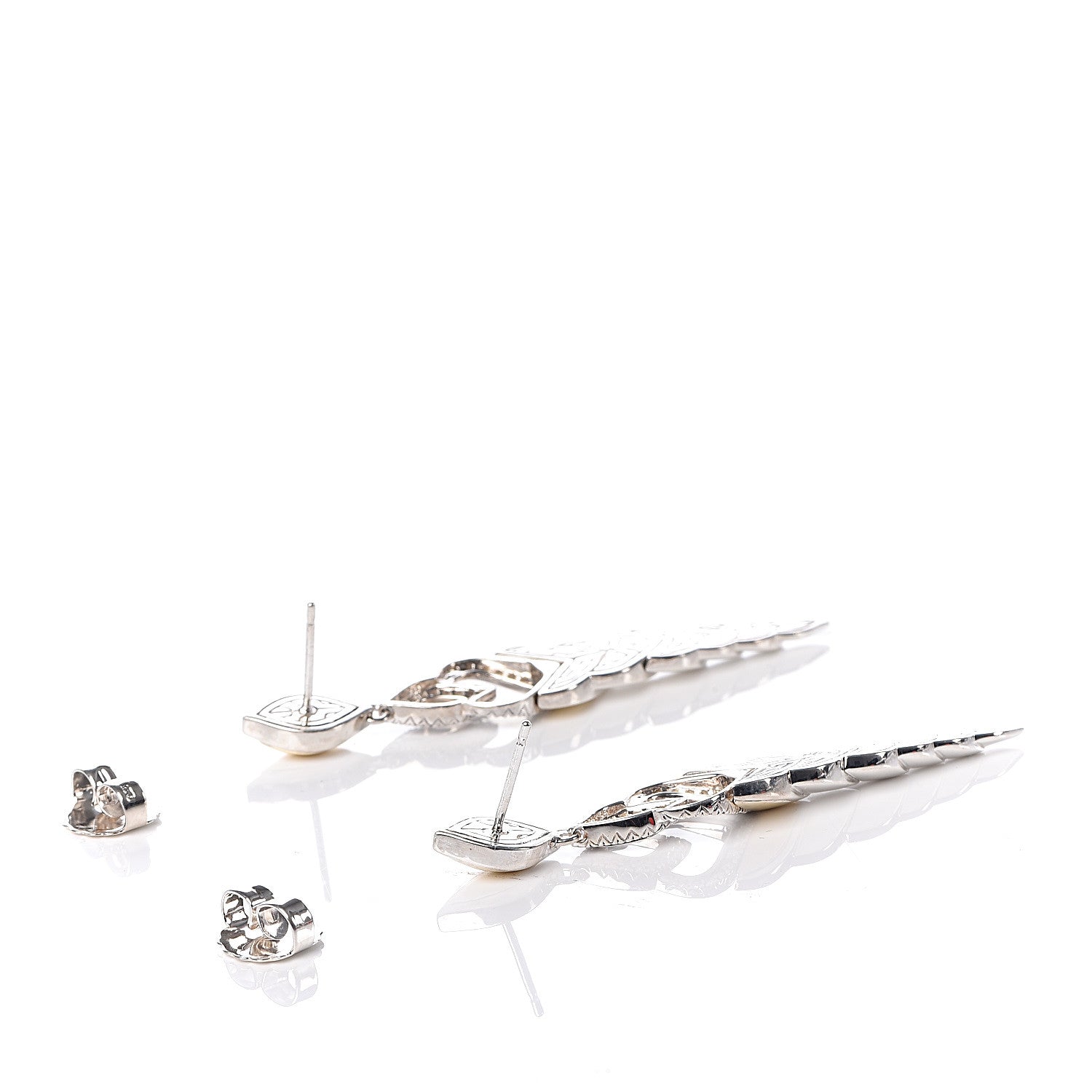 John Hardy Sterling Silver 18K Yellow Gold Diamonds Legends Naga Long Drop Earrings 4 of 4