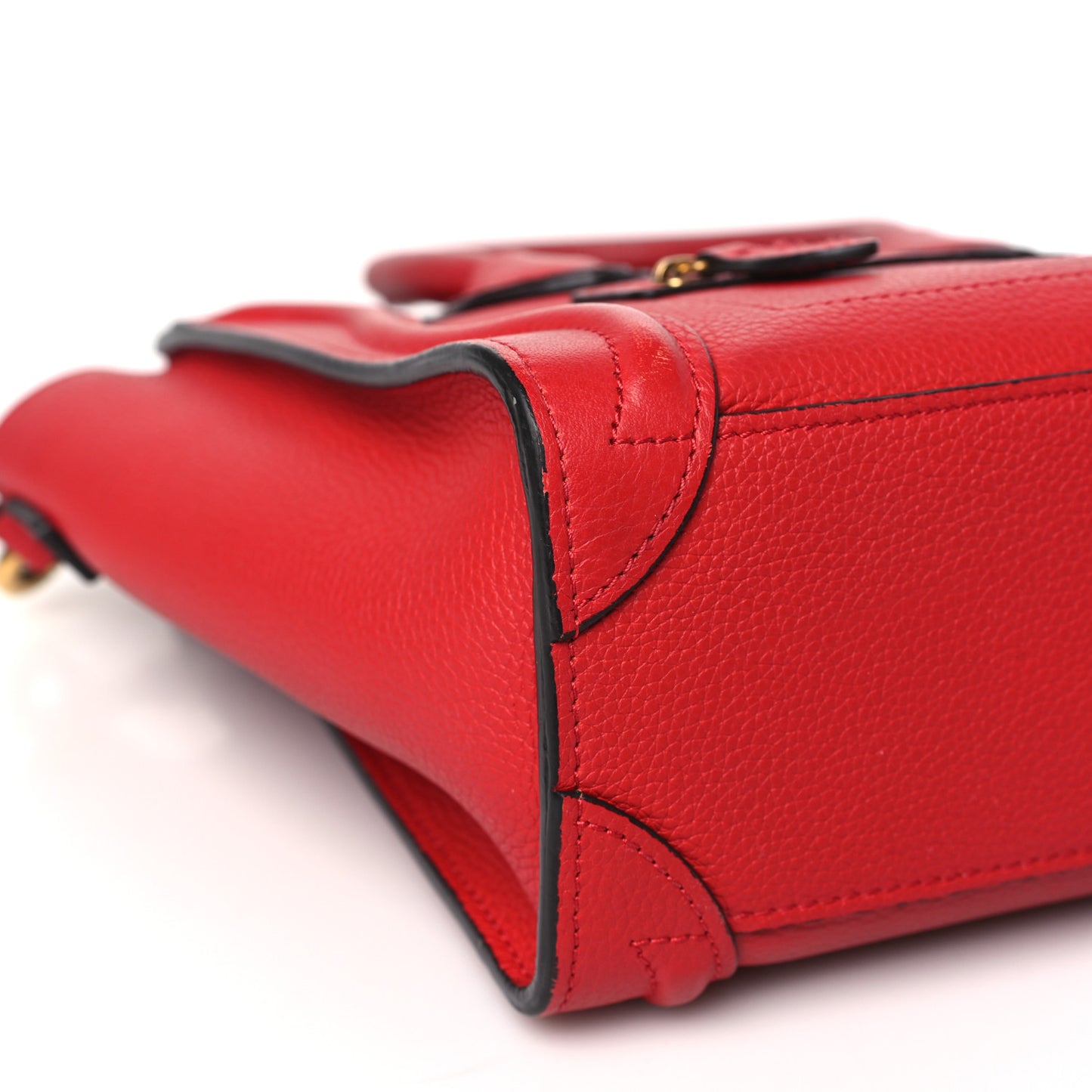 Drummed Calfskin Nano Luggage Red