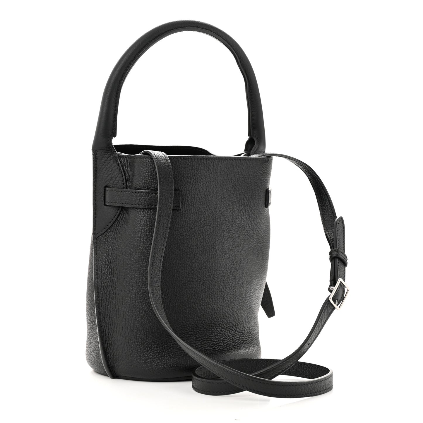 Supple Grained Calfskin Nano Big Bag Bucket Black