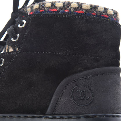 Chanel Suede Calfskin Tweed High Top Sneakers 36.5 Black 13 of 16