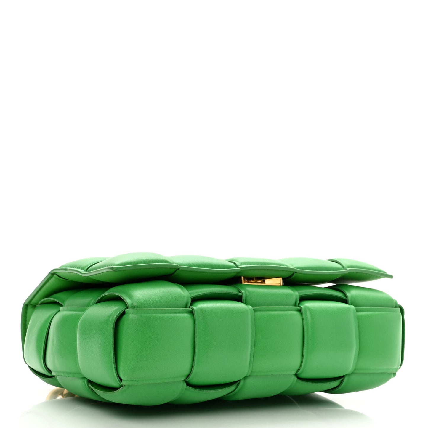 Lambskin Maxi Intreccio Padded Chain Cassette Crossbody Bag Grass