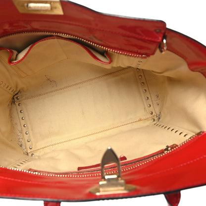 Valentino Garavani Patent Monochrome Rockstud Double Handle Tote Rosso Valentino 5 of 13