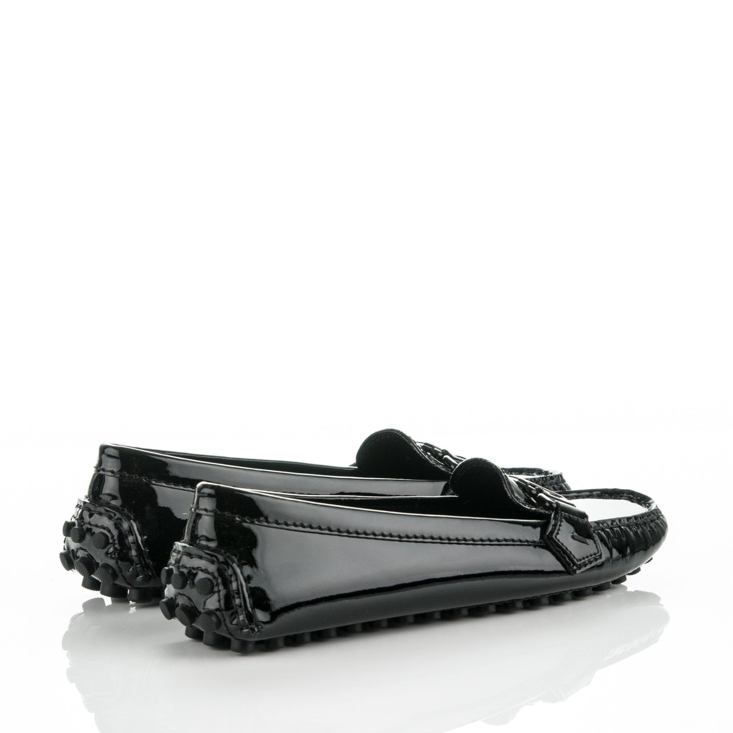 Patent Calfskin Oxford Loafers 35.5 Black