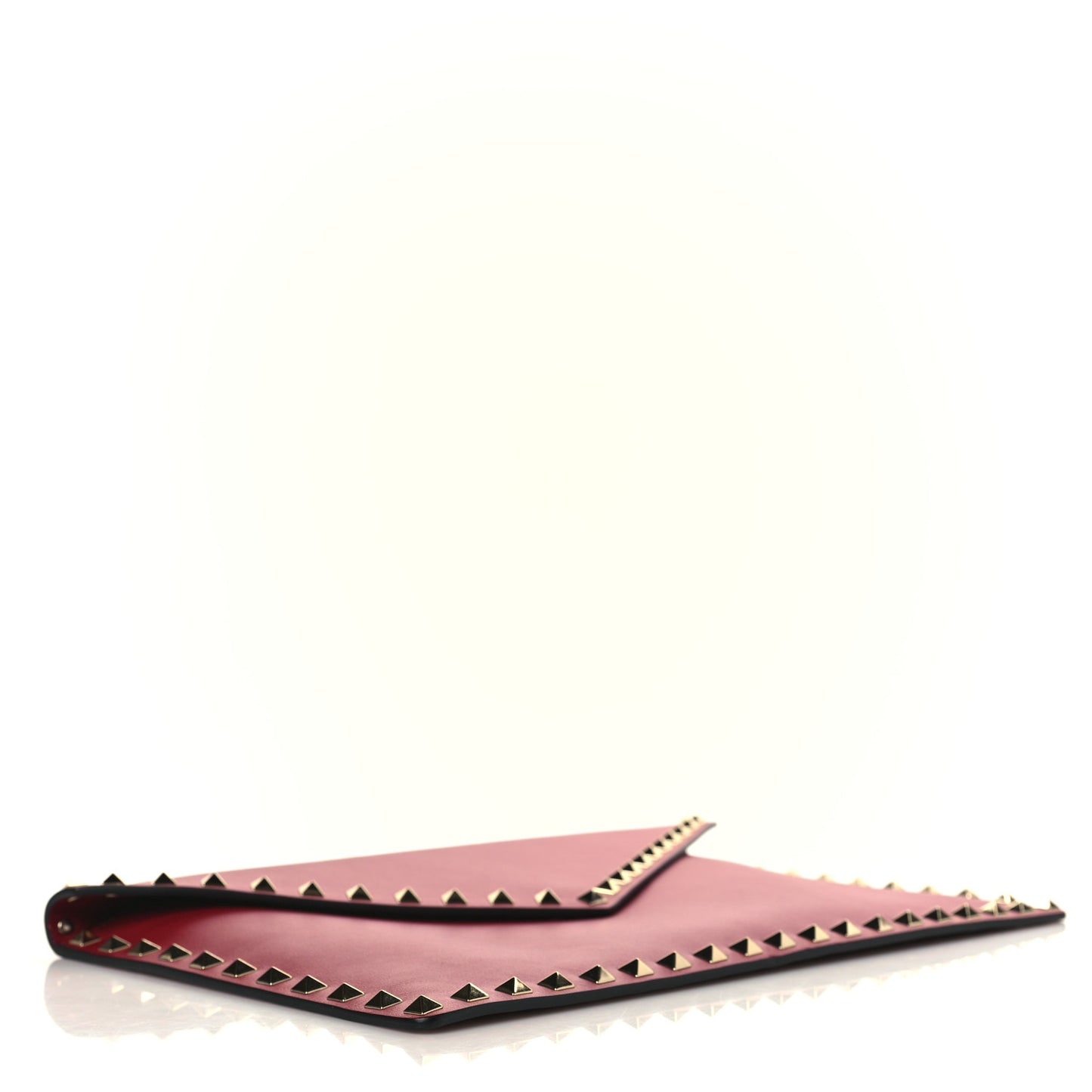 Vitello Large Rockstud Envelope Clutch Rubino