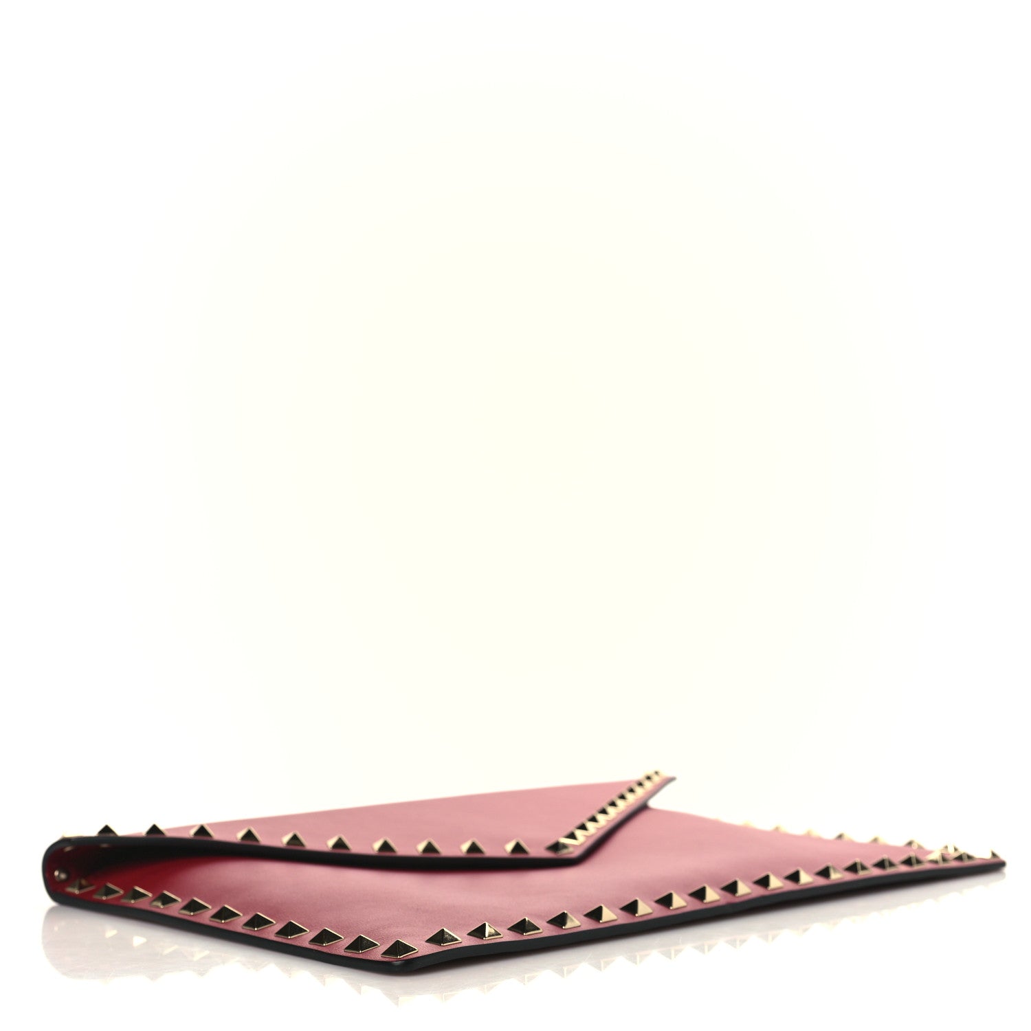 Valentino Garavani Vitello Large Rockstud Envelope Clutch Rubino 4 of 6
