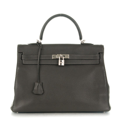 Hermes Taurillon Clemence Kelly Retourne 35 Graphite 1 of 27