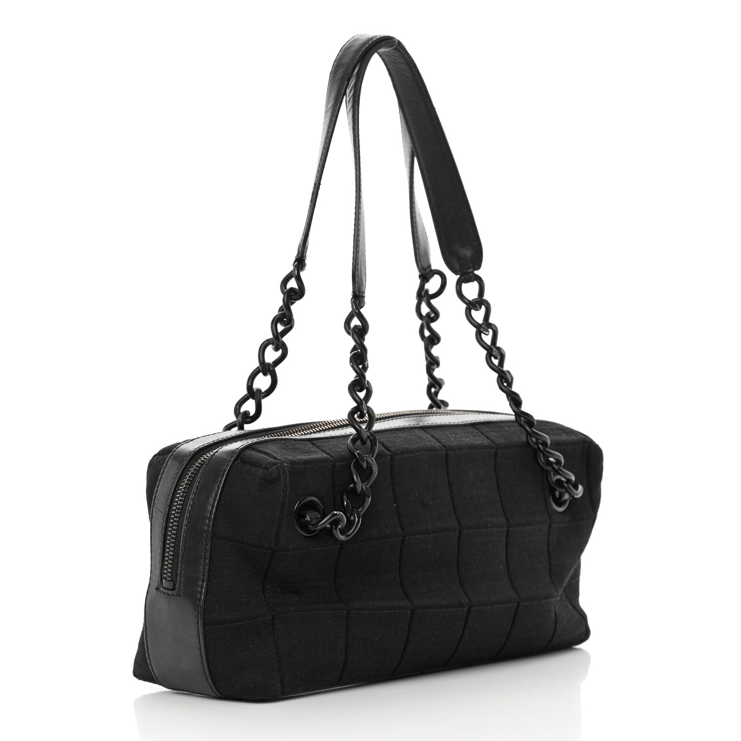 Chanel Jersey Quilted Chocolate Bar Shoulder Bag Black 2 of 19