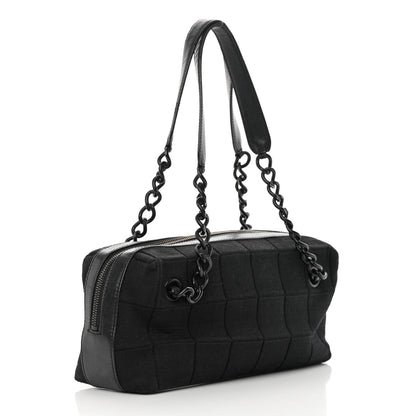 Chanel Jersey Quilted Chocolate Bar Shoulder Bag Black 2 of 19