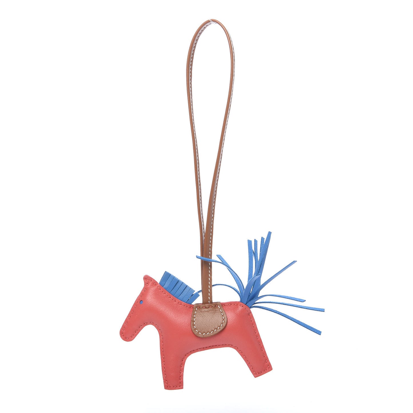 Milo Lambskin Grigri Rodeo Horse Bag Charm PM Rose Texas Bleu Zanzibar Gold