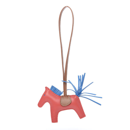 Hermes Milo Lambskin Grigri Rodeo Horse Bag Charm PM Rose Texas Bleu Zanzibar Gold 1 of 5