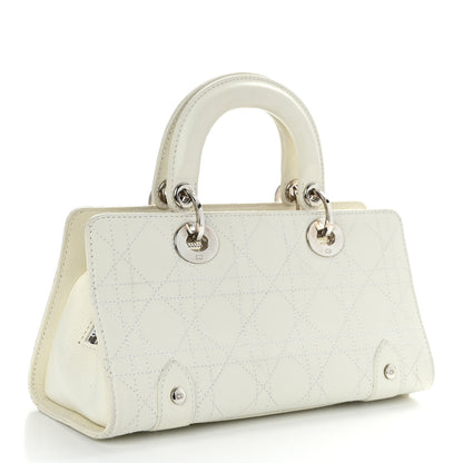 Christian Dior Calfskin Cannage Stitched Small East West Lady Dior White 3 of 10