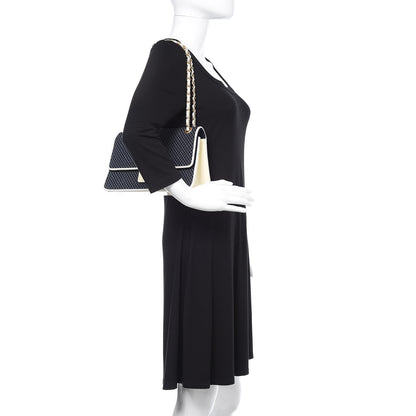 Chanel Patent Jersey Quilted Single Flap Navy 2 of 13