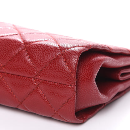Chanel Caviar Quilted Large CC Clutch Red 9 of 13