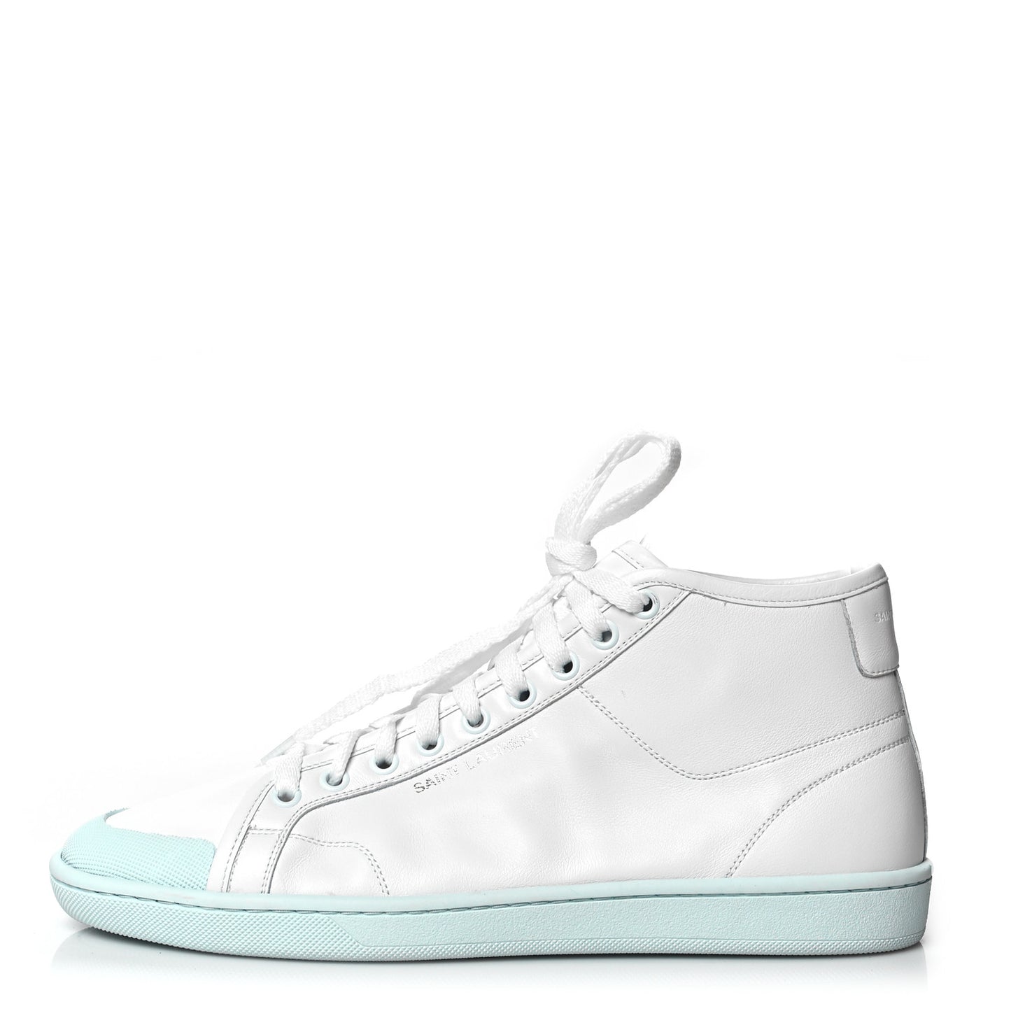 Calfskin Womens Court Classic SL/39 Mid Top Sneakers 40 Blanc Bebe Blue