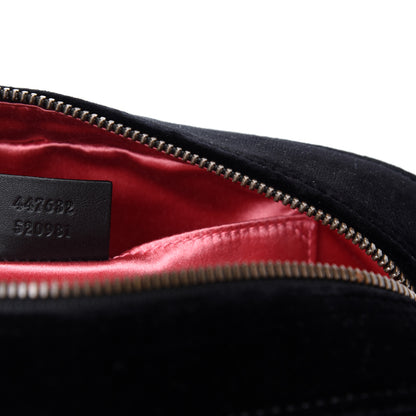 Gucci Velvet Matelasse Small GG Marmont Chain Shoulder Bag Black 9 of 10