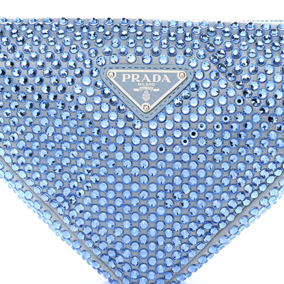 Prada Satin Crystal Triangle Pouch Celeste 8 of 10