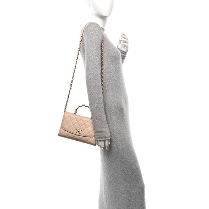 Chanel Crumpled Lambskin Quilted Small CC Links Top Handle Flap Beige 2 of 18