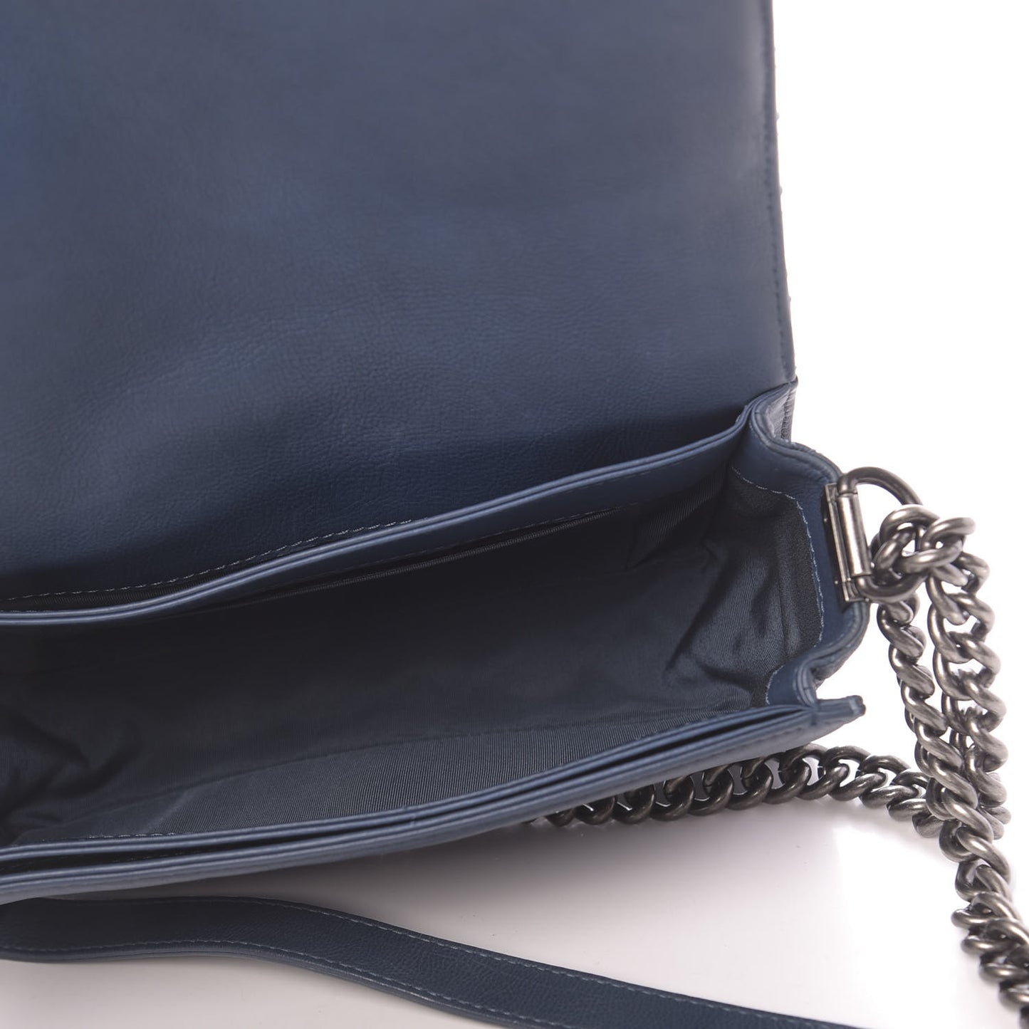 Calfskin Small Boy Reverso Flap Dark Blue