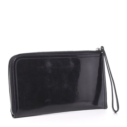 Chanel Vinyl Patent Lipstick Wristlet Wallet Black 3 of 9