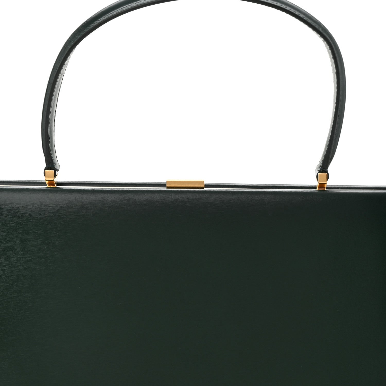 CELINE メタリック　バッグ Celine Patina Box Calfskin Medium Clasp Bag Dark Green 1777426