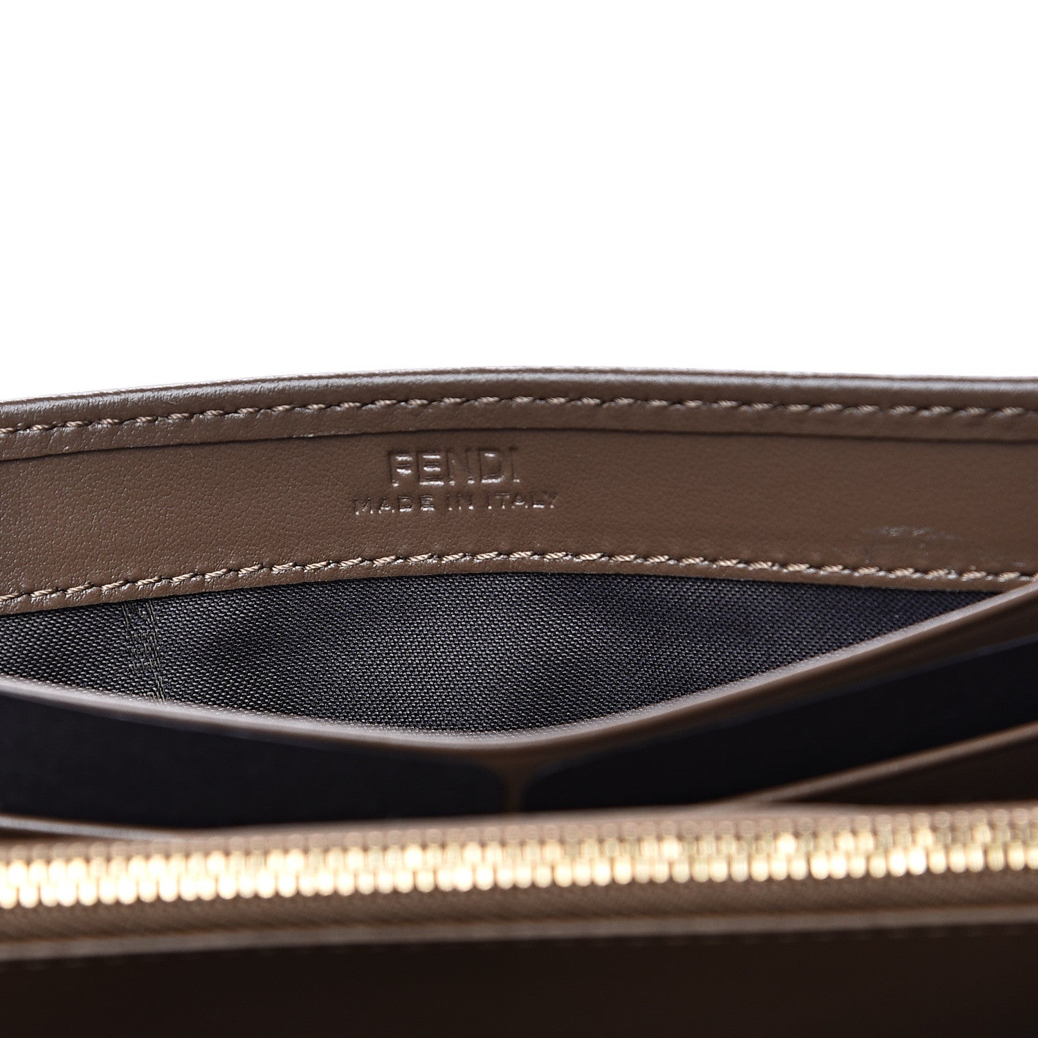 Fendi Vitello Soft F is Fendi Bi-Color FF 1974 Embossed Continental Envelope Wallet Maya Black 6 of 7