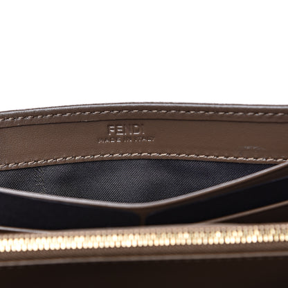Fendi Vitello Soft F is Fendi Bi-Color FF 1974 Embossed Continental Envelope Wallet Maya Black 6 of 7