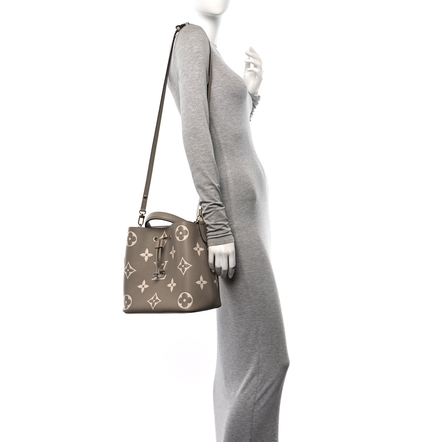Louis Vuitton Empreinte Monogram Giant Neonoe MM Tourterelle Creme 2 of 10