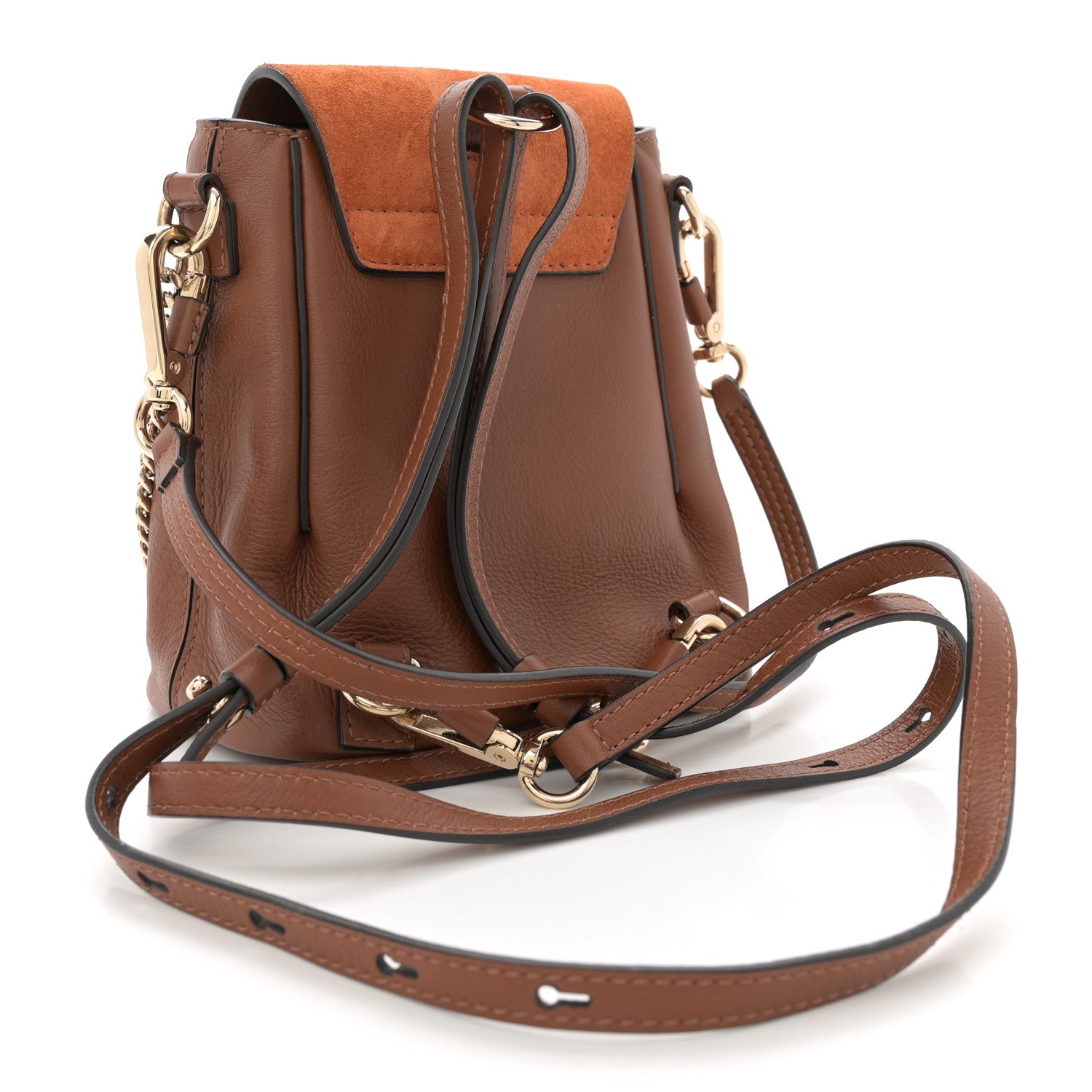 Chloe Suede Calfskin Mini Faye Backpack Tan 3 of 12
