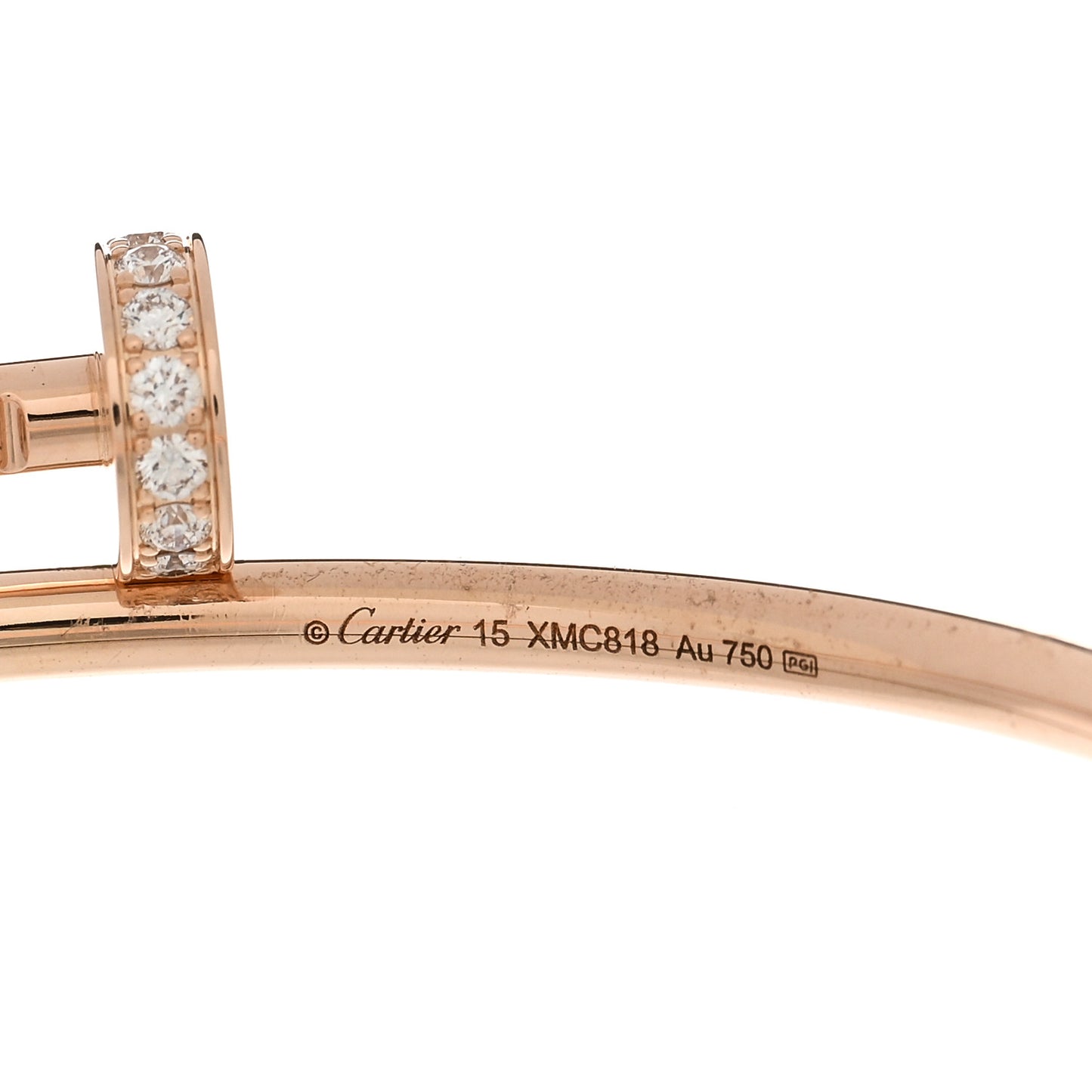 18K Pink Gold Diamond Small Juste Un Clou Bracelet 15