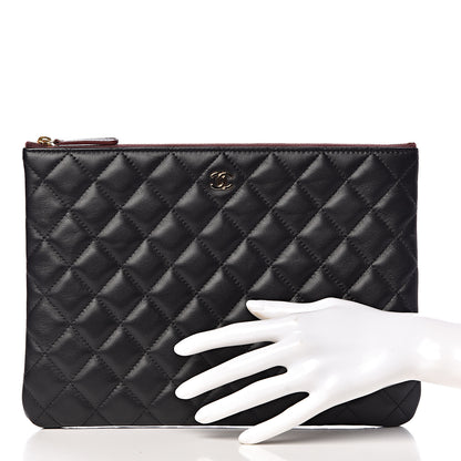 Chanel Lambskin Quilted Medium Cosmetic Case Black 2 of 12